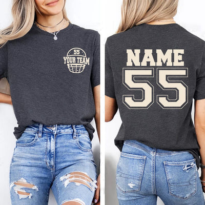 Custom Football Short Sleeve Shirt, Your Number Football Short Sleeve Shirt, Game Day Tee, Matching Family Football