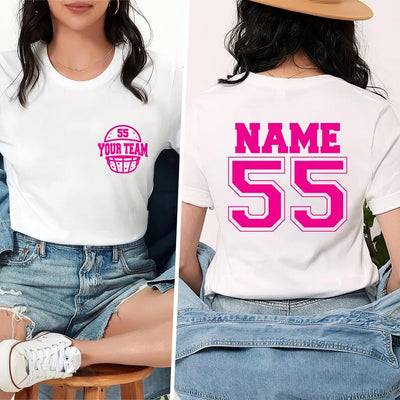 Custom Football Short Sleeve Shirt, Your Number Football Short Sleeve Shirt, Game Day Tee, Matching Family Football