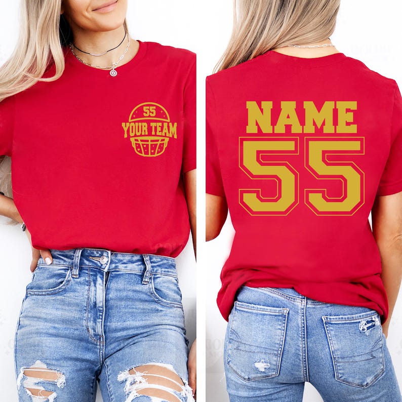 Custom Football Short Sleeve Shirt, Your Number Football Short Sleeve Shirt, Game Day Tee, Matching Family Football