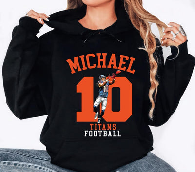 Custom Name and Number Football Player Hoodie, Mom Football Hoodie, Personalized Team Name Hoodie