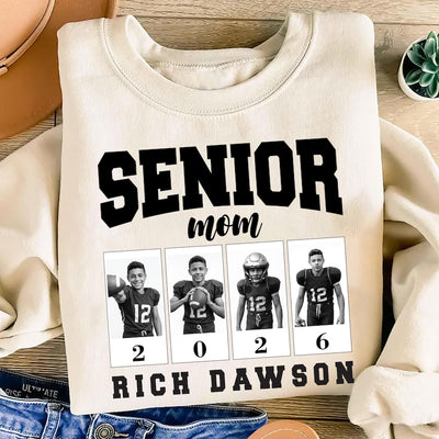 Custom Senior Football Mama Sweatshirt, Custom Photo Mom SweatShirt, Senior Night Mom SweatShirt