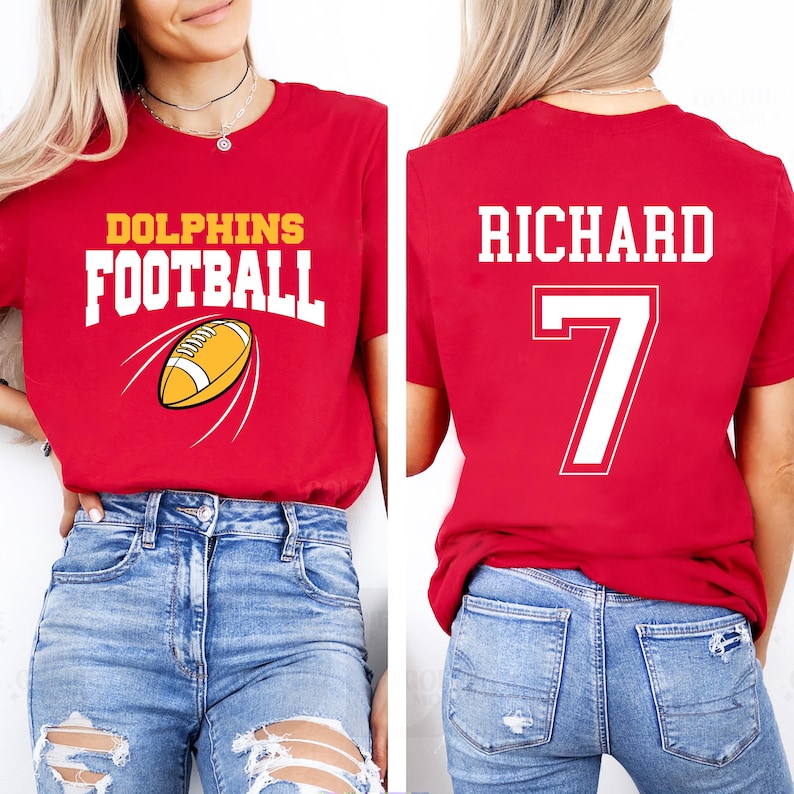 Custom Football Team Name & Number Short Sleeve Shirt, Football Mom Short Sleeve Shirt, Football Team, Game Day Tee