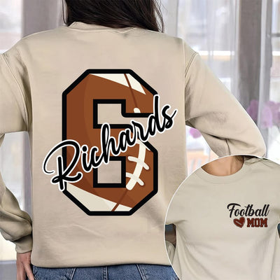 Personalized Football Mom Sweatshirt, Football Mom SweatShirt With Kids Name & Number, Custom Football Mom SweatShirt