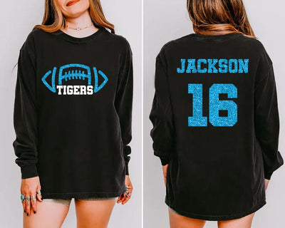 Custom Football Mascot Long Sleeve Shirt, Personalized Team Spirit Long Sleeve Shirt, Football Mom Long Sleeve Shirt