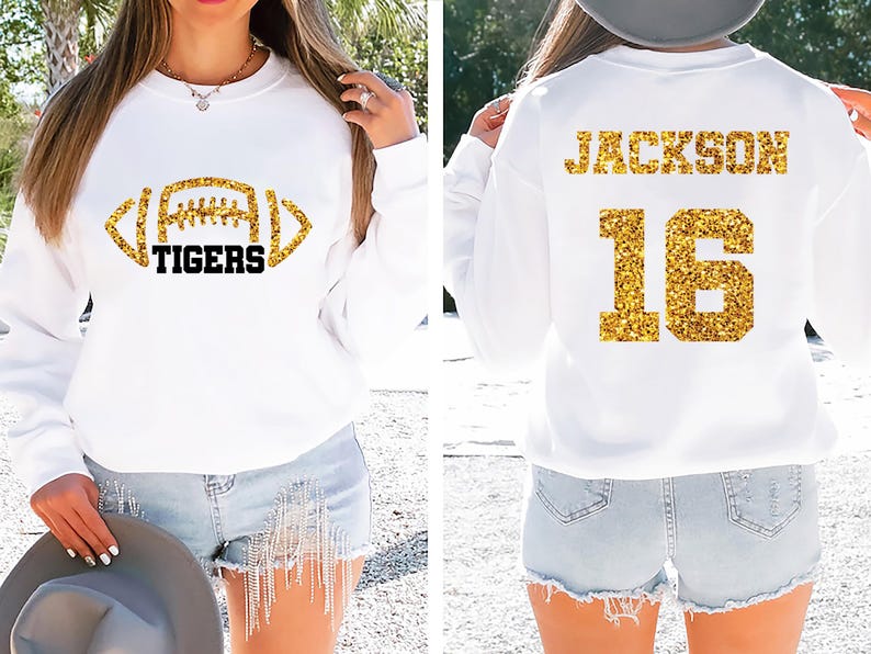 Custom Football Mascot Sweatshirt, Personalized Team Spirit Tee, Football Mom SweatShirt