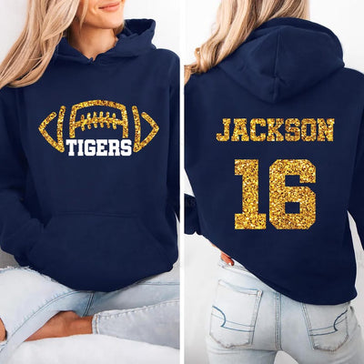 Custom Football Mascot Hoodie, Personalized Team Spirit Hoodie, Football Mom Hoodie, Customized Game Day Hoodie
