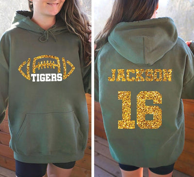 Custom Football Mascot Hoodie, Personalized Team Spirit Hoodie, Football Mom Hoodie, Customized Game Day Hoodie
