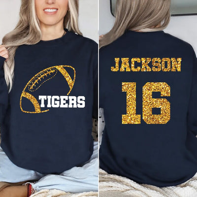 Custom Football Mascot Long Sleeve Shirt, Personalized Team Spirit Long Sleeve Shirt, Football Mom Long Sleeve Shirt