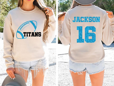 Custom Football Mascot Sweatshirt, Personalized Team Spirit SweatShirt, Football Mom SweatShirt