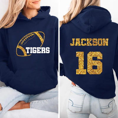 Custom Football Mascot Hoodie, Personalized Team Spirit Hoodie, Football Mom Hoodie