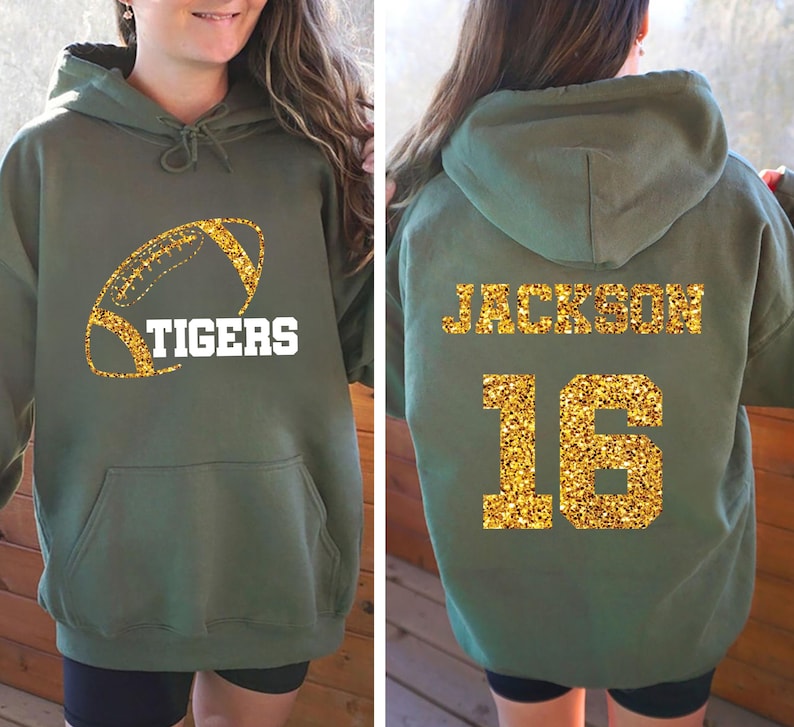 Custom Football Mascot Hoodie, Personalized Team Spirit Hoodie, Football Mom Hoodie