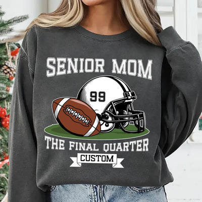 Senior Football Mom Sweatshirt, Custom Name and Number SweatShirt, Game Day SweatShirt