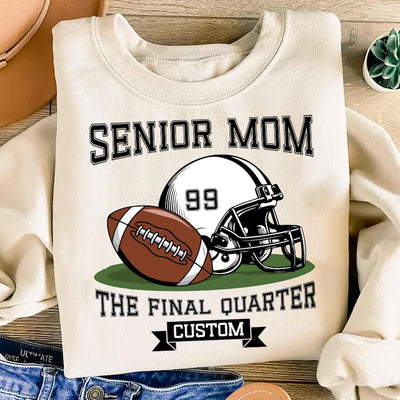 Senior Football Mom Sweatshirt, Custom Name and Number SweatShirt, Game Day SweatShirt