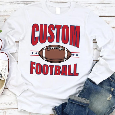 Personalized Mascot Long Sleeve Shirt, Football Custom Your Team Long Sleeve Shirt, Varsity School Football Team Long Sleeve Shirt