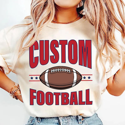 Personalized Mascot Short Sleeve Shirt, Football Custom Your Team Short Sleeve Shirt, Varsity School Football Team Tee