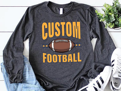 Personalized Mascot Long Sleeve Shirt, Football Custom Your Team Long Sleeve Shirt, Varsity School Football Team Long Sleeve Shirt