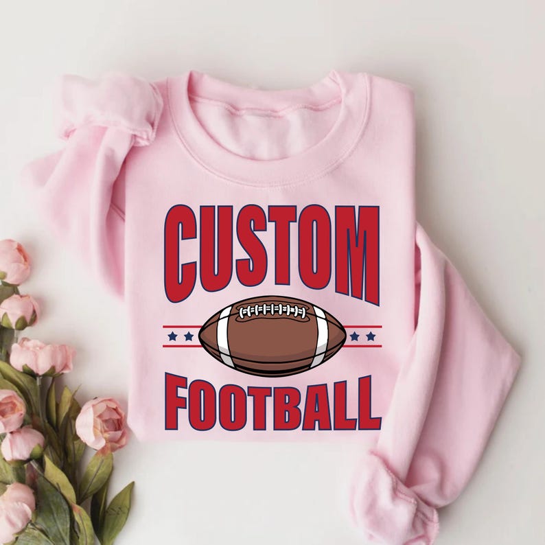 Personalized Mascot Sweatshirt, Football Custom Your Team SweatShirt, Varsity School Football Team SweatShirt