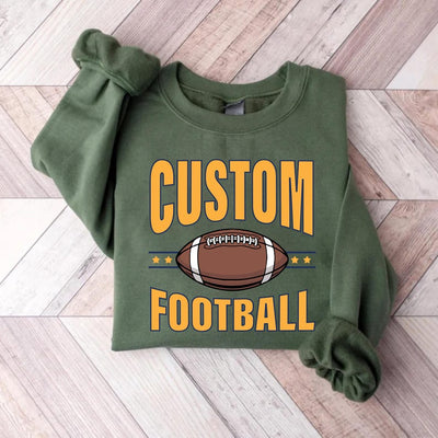 Personalized Mascot Sweatshirt, Football Custom Your Team SweatShirt, Varsity School Football Team SweatShirt