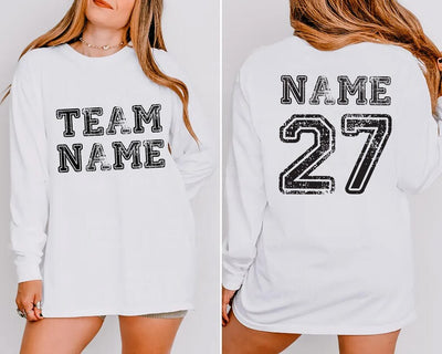 Custom Sports Team Name Long Sleeve Shirt, Personalized Sports Long Sleeve Shirt, Family Number Long Sleeve Shirt