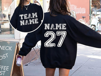 Custom Sports Team Name Sweatshirt, Personalized Sports SweatShirt, Family Number SweatShirt