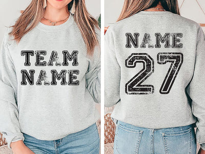 Custom Sports Team Name Sweatshirt, Personalized Sports SweatShirt, Family Number SweatShirt