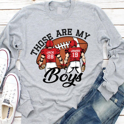 Custom Football Mom Long Sleeve Shirt, Football Jersey Number Long Sleeve Shirt, Football Game Day Tee, Football Name Long Sleeve Shirt