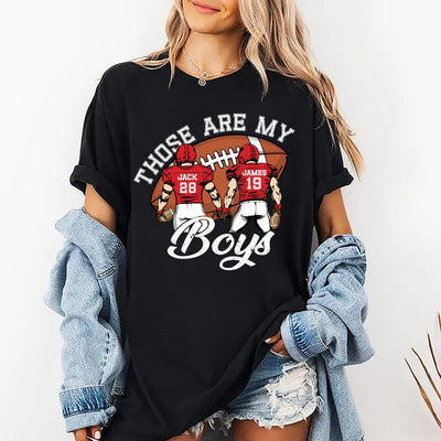 Custom Football Mom Short Sleeve Shirt, Football Jersey Number Short Sleeve Shirt, Football Game Day Tee, Football Name Short Sleeve Shirt