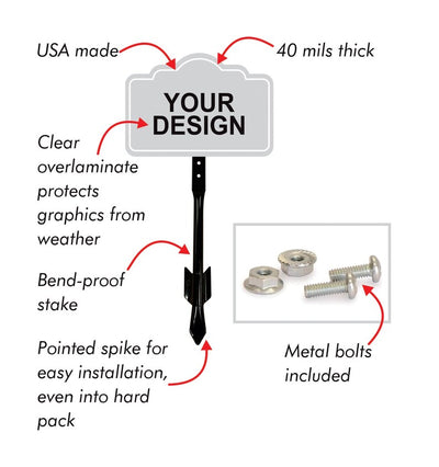 Protected by Home Security System Yard Sign with 16" Stake, Shield Shape Rust-Free Aluminum Warning Sign, UV Protected Outdoor Alarm Sign
