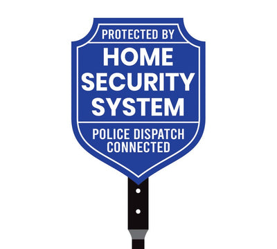 2 Pack Protected by Home Security System Yard Sign with 16" Stake, Shield Shape Rust-Free Aluminum Warning Sign, UV Protected Alarm Sign