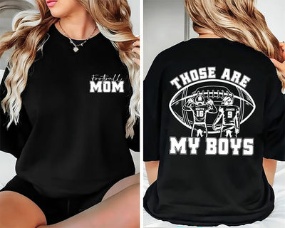 Personalized Football Mom Short Sleeve Shirt, Those Are My Boy Short Sleeve Shirt, Football Kids Game Day Tee
