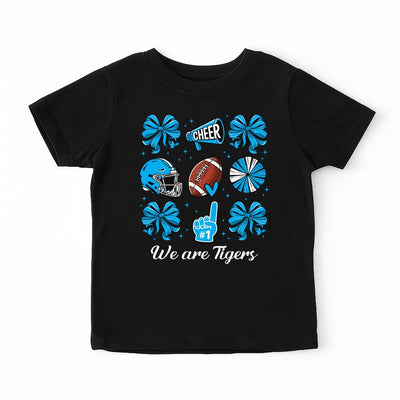 Custom Personal Football Coquette Bow Short Sleeve Shirt, Custom Name Short Sleeve Shirt, Cute Football Toddler Tee