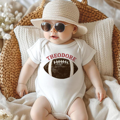 Retro Personalized Football Shirt, Football with Custom Name Graphic Shirt, Kids Fall Sports Tee