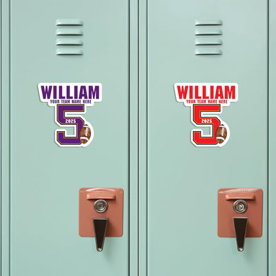 Personalized Football Locker Magnet, Custom Jersey Number School Magnet, Football Team Player Magnet Sign