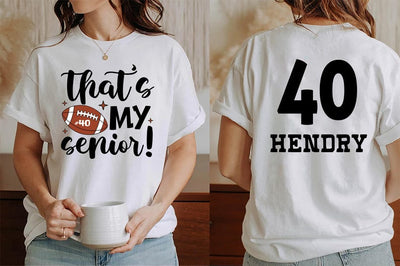 Personalized Senior 2025 Football Mom Short Sleeve Shirt, Custom Name Number Football Short Sleeve Shirt