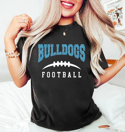 Custom Team Name Football with Laces Short Sleeve Shirt, Personalized Football Fan Short Sleeve Shirt, Football Mom Tee