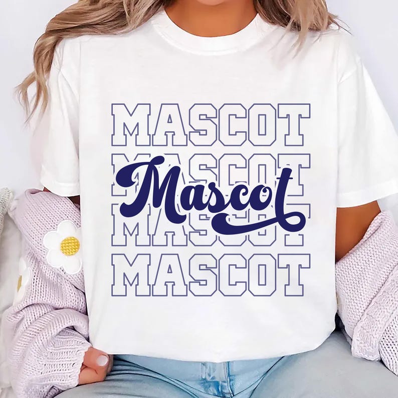 Custom Mascot Name Short Sleeve Shirt, School Mascot Shirt, Team Mascot Tee, Personalized School Logo Short Sleeve Shirt