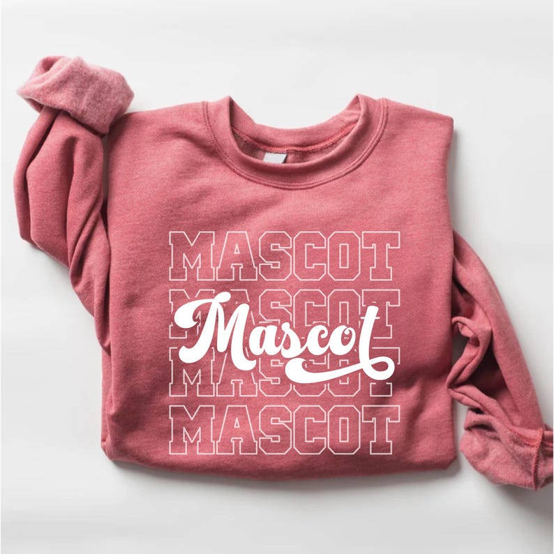 Custom Mascot Name Sweatshirt, School Mascot SweatShirt, Team Mascot SweatShirt, Personalized School Logo SweatShirt