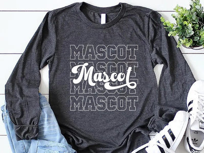 Custom Mascot Name Long Sleeve Shirt, School Mascot Long Sleeve Shirt, Team Mascot Long Sleeve Shirt