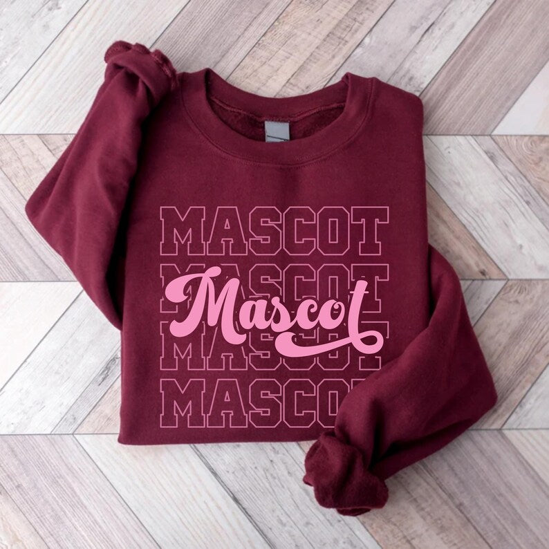 Custom Mascot Name Sweatshirt, School Mascot SweatShirt, Team Mascot SweatShirt, Personalized School Logo SweatShirt