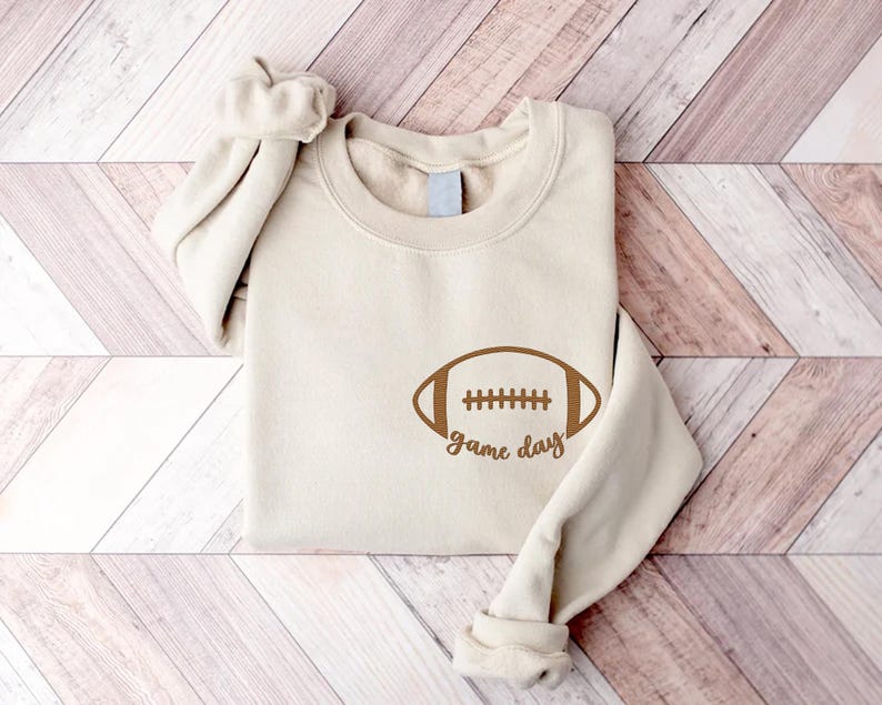 Game Day Football Embroidered Sweatshirt, Touchdown SweatShirt, Women’s Football SweatShirt