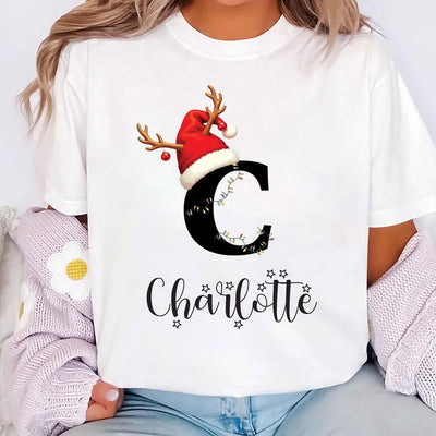 Family Christmas Name Short Sleeve Shirt, Monogrammed Family Christmas Short Sleeve Shirt, Personalized Christmas Family Tee