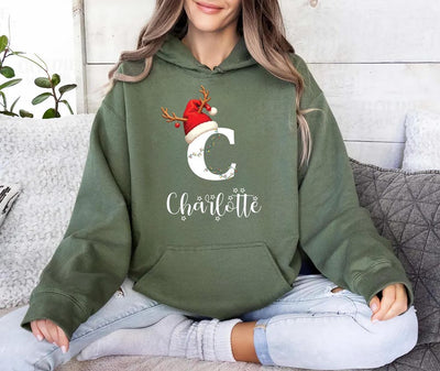 Family Christmas Name Hoodie, Monogrammed Family Christmas Hoodie, Personalized Family Christmas Hoodie