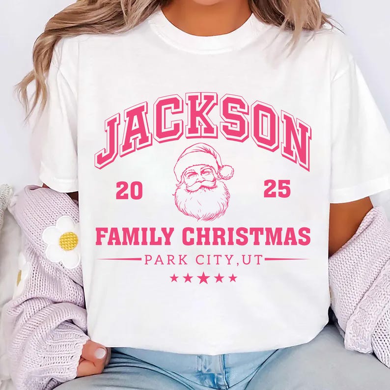 Custom Family Christmas Short Sleeve Shirt, Matching Family Christmas Short Sleeve Shirt, Personalized Name Christmas Tee