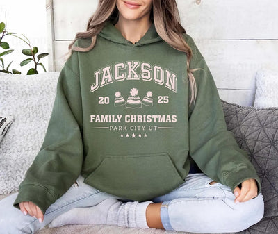 Custom Family Christmas Hoodie, Matching Family Christmas Hoodie, Personalized Name Christmas Hoodie