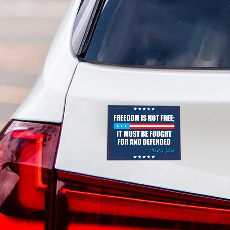 Justice for Charlie Political Protest Magnet, A True Patriot Charlie Kirk Car Magnet, Charlie Kirk Vehicle Magnet, 6" x 4.5"