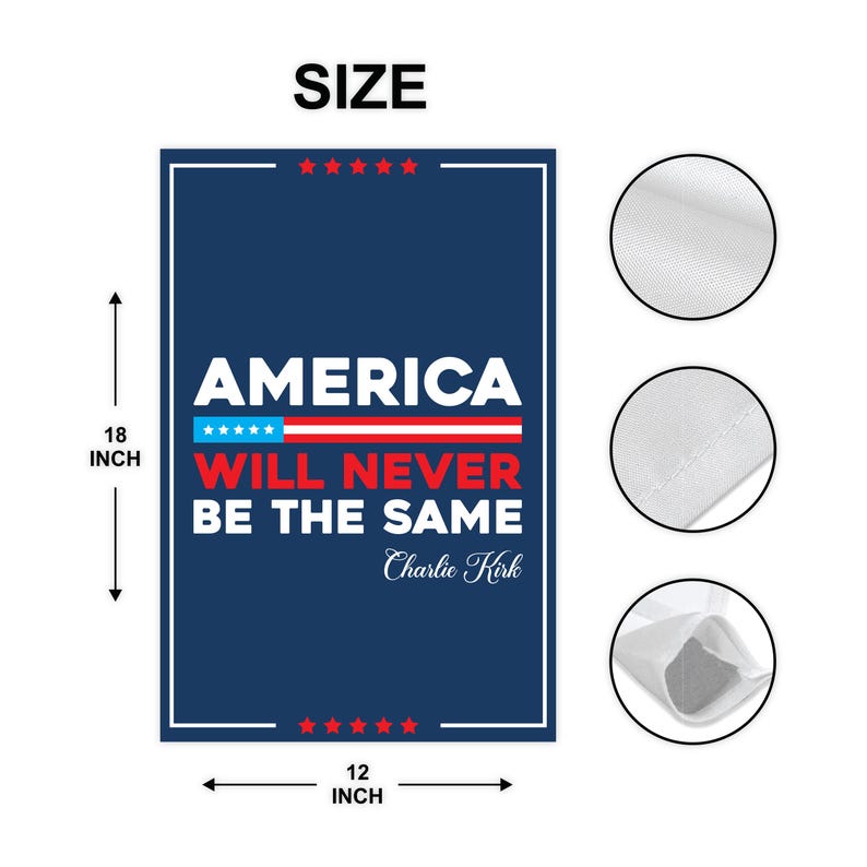Justice for Charlie Garden Flag, A True Patriot Charlie Kirk Yard Flag, Charlie Kirk Is My Hero Outdoor Flag, Charlie Kirk Freedom Flag