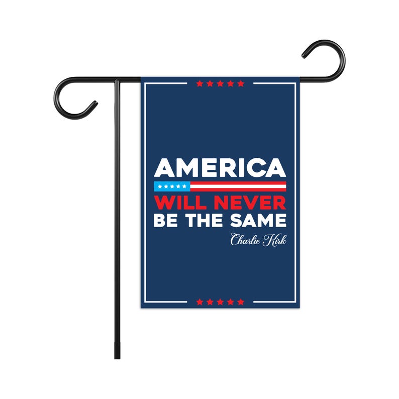 Justice for Charlie Garden Flag, A True Patriot Charlie Kirk Yard Flag, Charlie Kirk Is My Hero Outdoor Flag, Charlie Kirk Freedom Flag