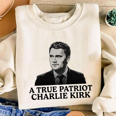 Justice for Charlie Sweatshirt, A True Patriot Charlie Kirk SweatShirt, Charlie Kirk Is My Hero SweatShirt