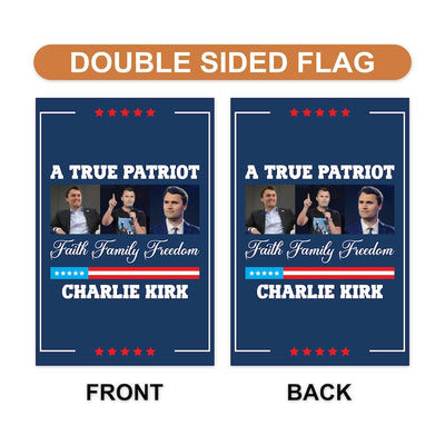 Justice for Charlie Garden Flag, A True Patriot Charlie Kirk Yard Flag, Charlie Kirk Is My Hero Outdoor Flag, Charlie Kirk Freedom Flag