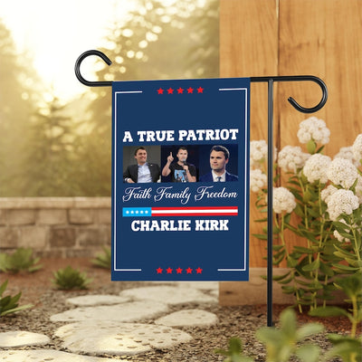 Justice for Charlie Garden Flag, A True Patriot Charlie Kirk Yard Flag, Charlie Kirk Is My Hero Outdoor Flag, Charlie Kirk Freedom Flag